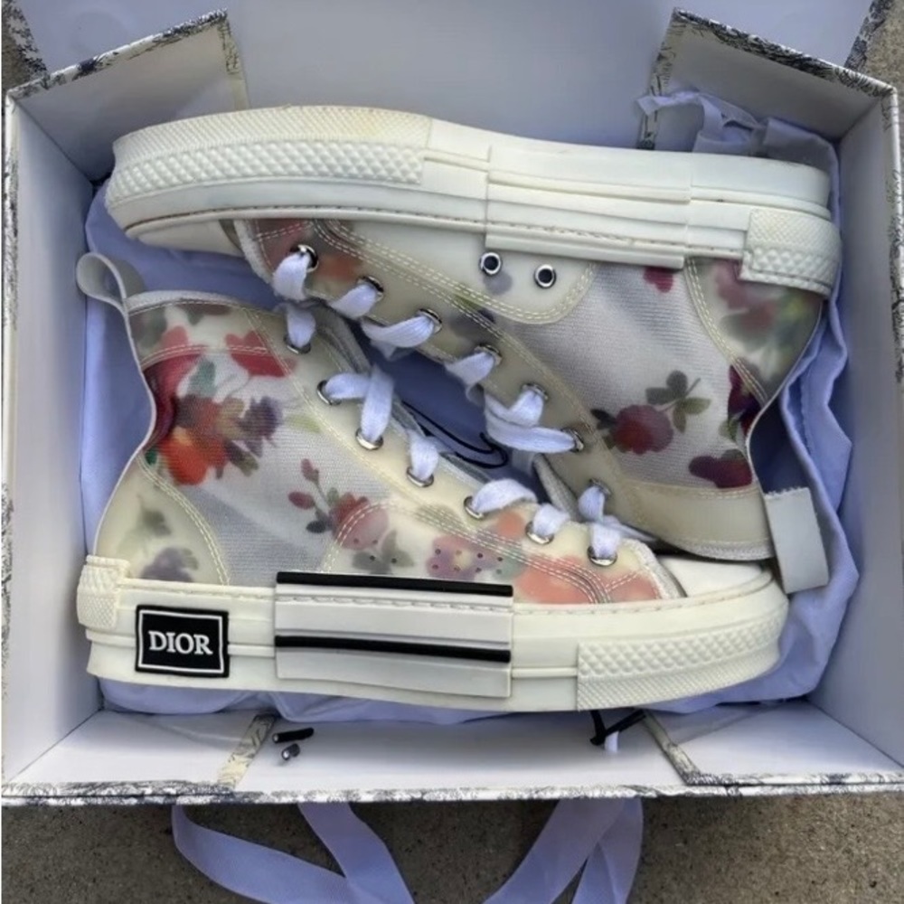 Dior B23 High Top Oblique Flowers Size 36 - Pre-Owned Good Condition